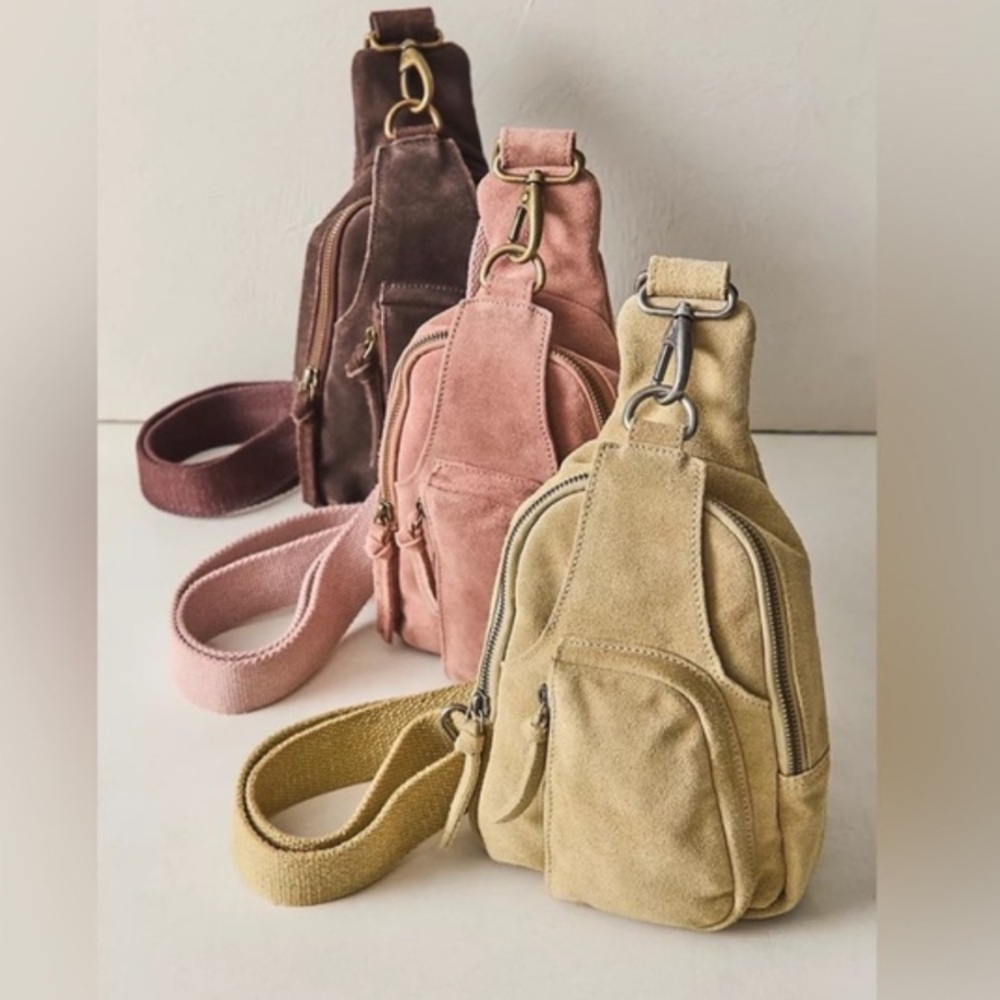 NEW Free People suede Hudson sling bag